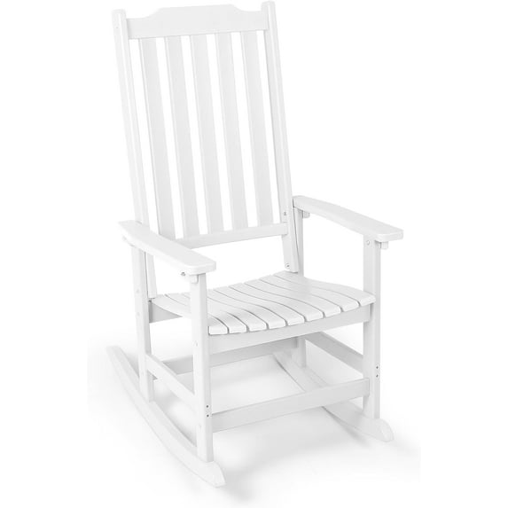 Patio Rocking Chair, Oversized Rocker Chair for Adult, All Weather Rocking Chair Outdoor, High Back Porch Rocker, Rocking Chairs for Garden, Backyard, Poolside,380lbs