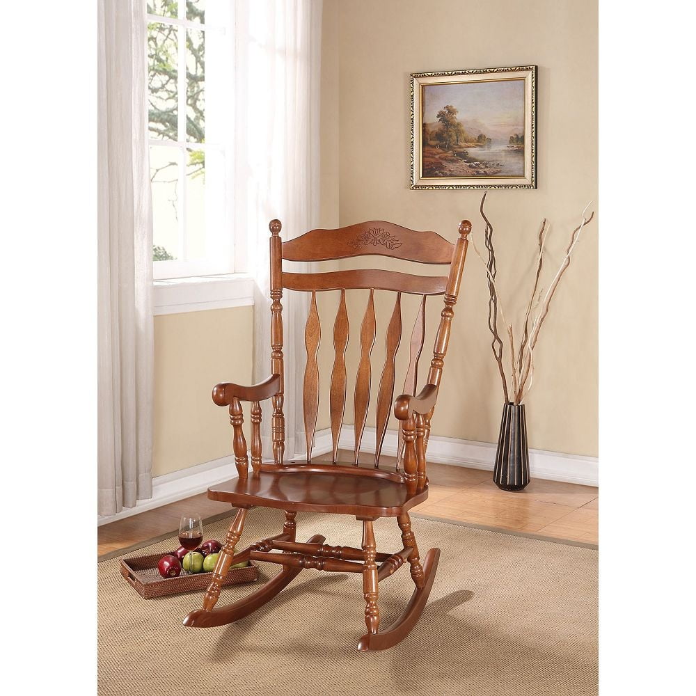 Patio Rocking Chair with Wooden Turned Spindle Base and