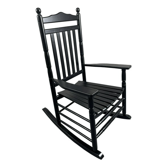 Patio Rocking Chairs, Rocking Camping Chair With Slatted Backrest, Armrest, Up To 280LBS Load-bearing Capacity Outdoor Rocking Chair For Backyard