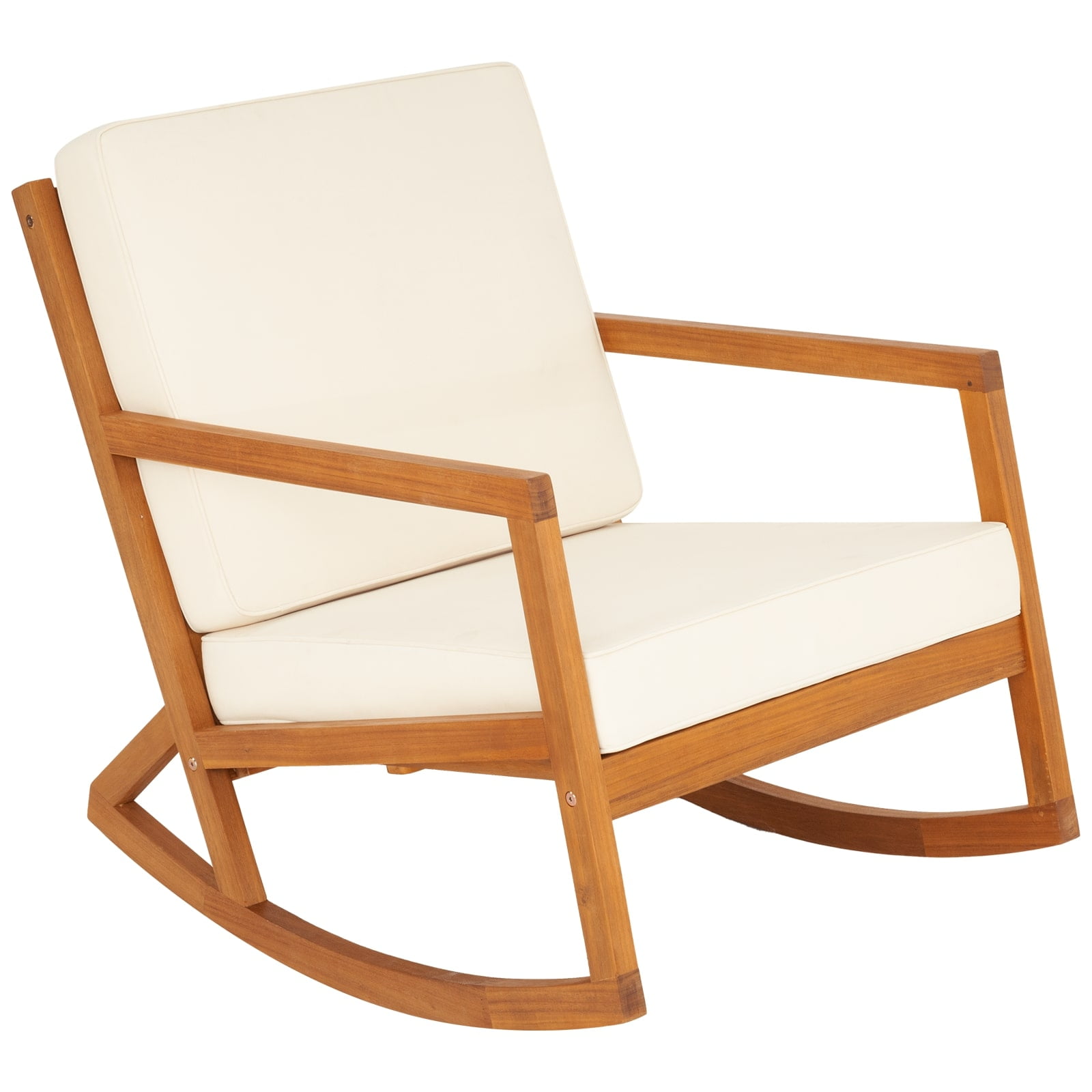 Patio Rocking Chairs with Premium Thick Cushion (Beige Version) - 500lbs Capacity