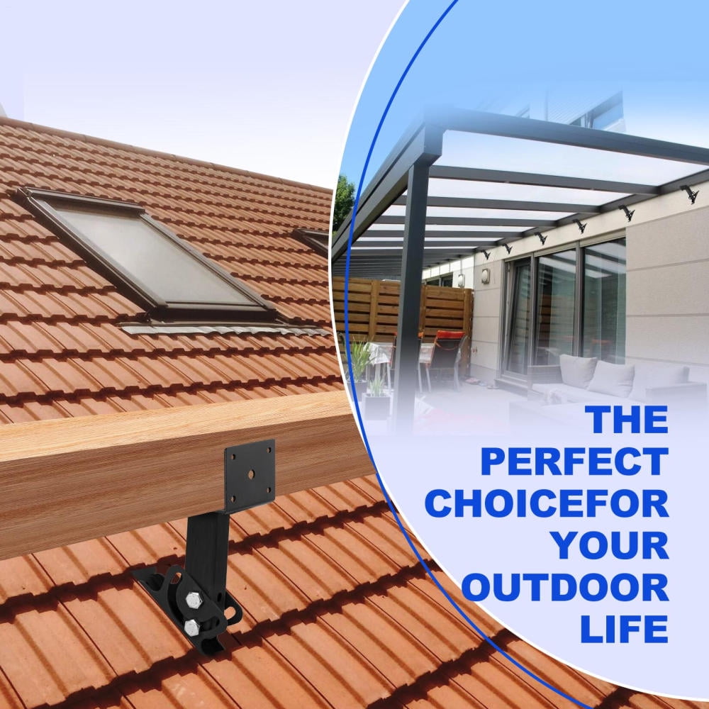 Patio Roof Riser Angle Brackets Set, 3-Piece Adjustable Metal Hardware ...
