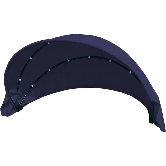 Patio Round Daybed Replacement Canopy, Retractable Top Cover for 66in Outdoor Rattan Wicker Sectional Porch Sunbed (Only Canopy) (Navy Blue)