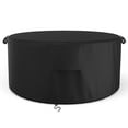 thumbnail image 1 of Patio Round Fire Pit Cover, 51'' Dia x 25'' H, Heavy-Duty Waterproof & Anti-UV Fire Pit Cover, Easy to Use and Care, Black, 1 of 7