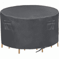 thumbnail image 1 of Patio Round Table Cover, Heavy Duty Waterproof, Suitable for 4 Chairs and A Table Set, 96"Dia x 28"H, 1 of 6