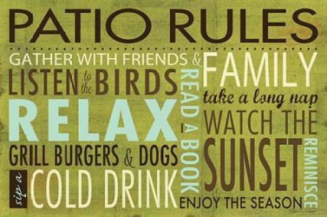 Patio Rules Canvas Art - Stephanie Marrott (12 x 18)