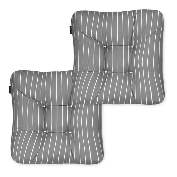 Classic Accessories Patio Seat Cushion, 2 Pack, Moon Mist, Stripe, 19"W