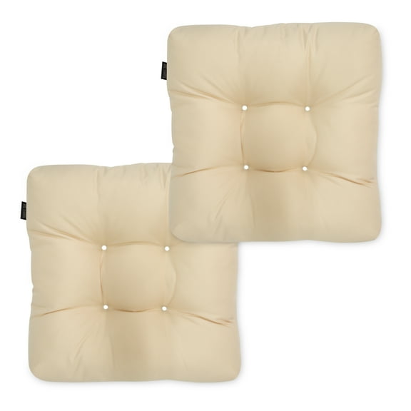 Classic Accessories Patio Seat Cushion, 2 Pack, Soft Beige, 19"W
