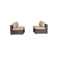 Patio Seating 28" Wide Armless Outdoor Chairs with Cushions (Set of 2) – Fully Assembled,Outdoor Seating