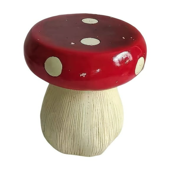 Patio Seating Mushroom Model Statue Stool, Outdoor Garden Resin Stool, 13.8-inch Oversized Forest Base Mushroom Model Stool, Courtyard Lawn Courtyard Summer Decoration Indoor Stool, Multi-purpose And