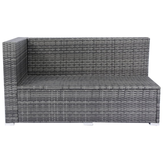 Patio Sectional - 8 Piece Outdoor Furniture With Storage, Thick Padding, Black And Grey Style Large Storage Box, - Cushions, Grey/black