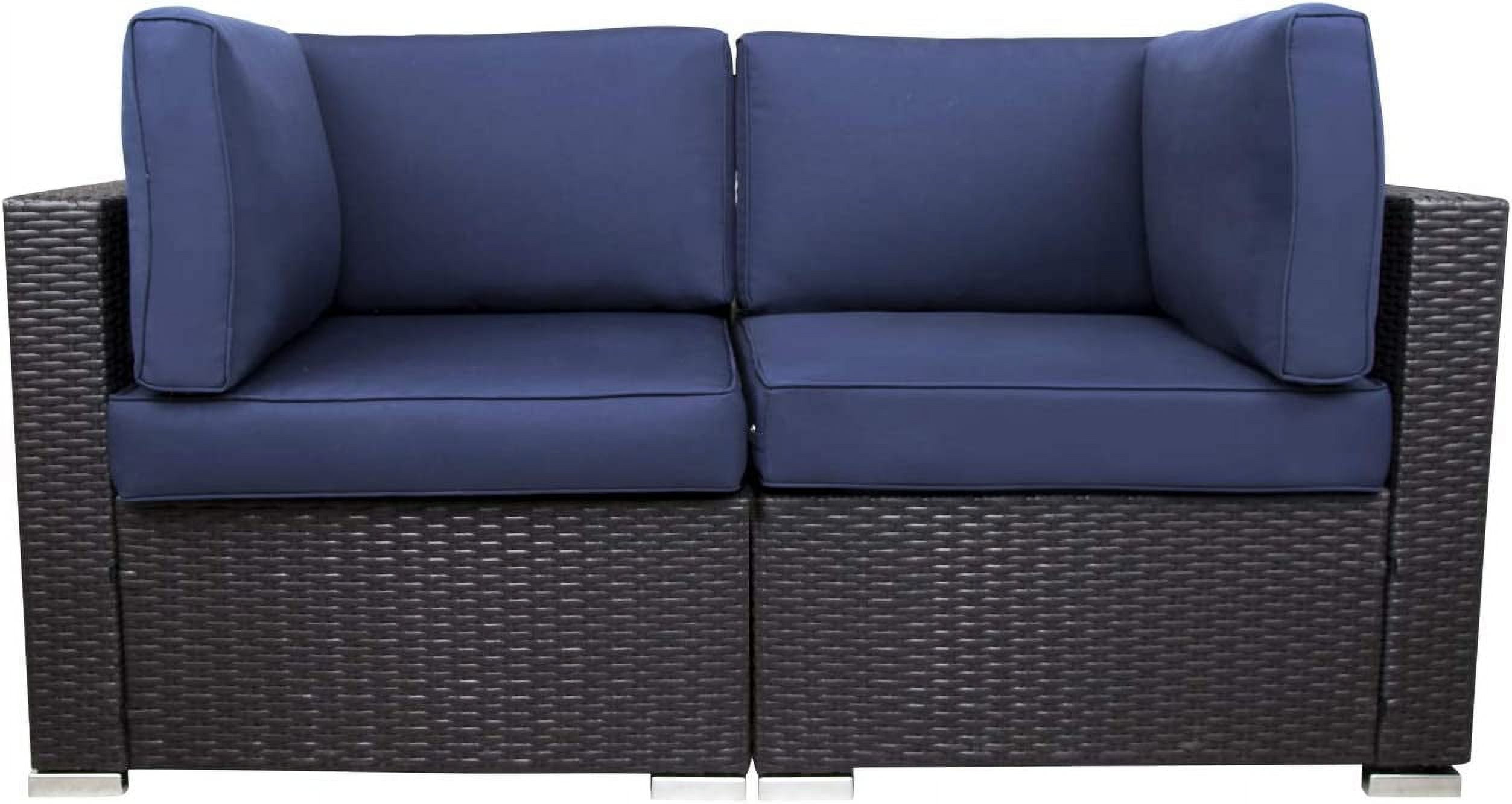 Patio Sectional Furniture Corner Sofa,Low Back AllWeather Wicker