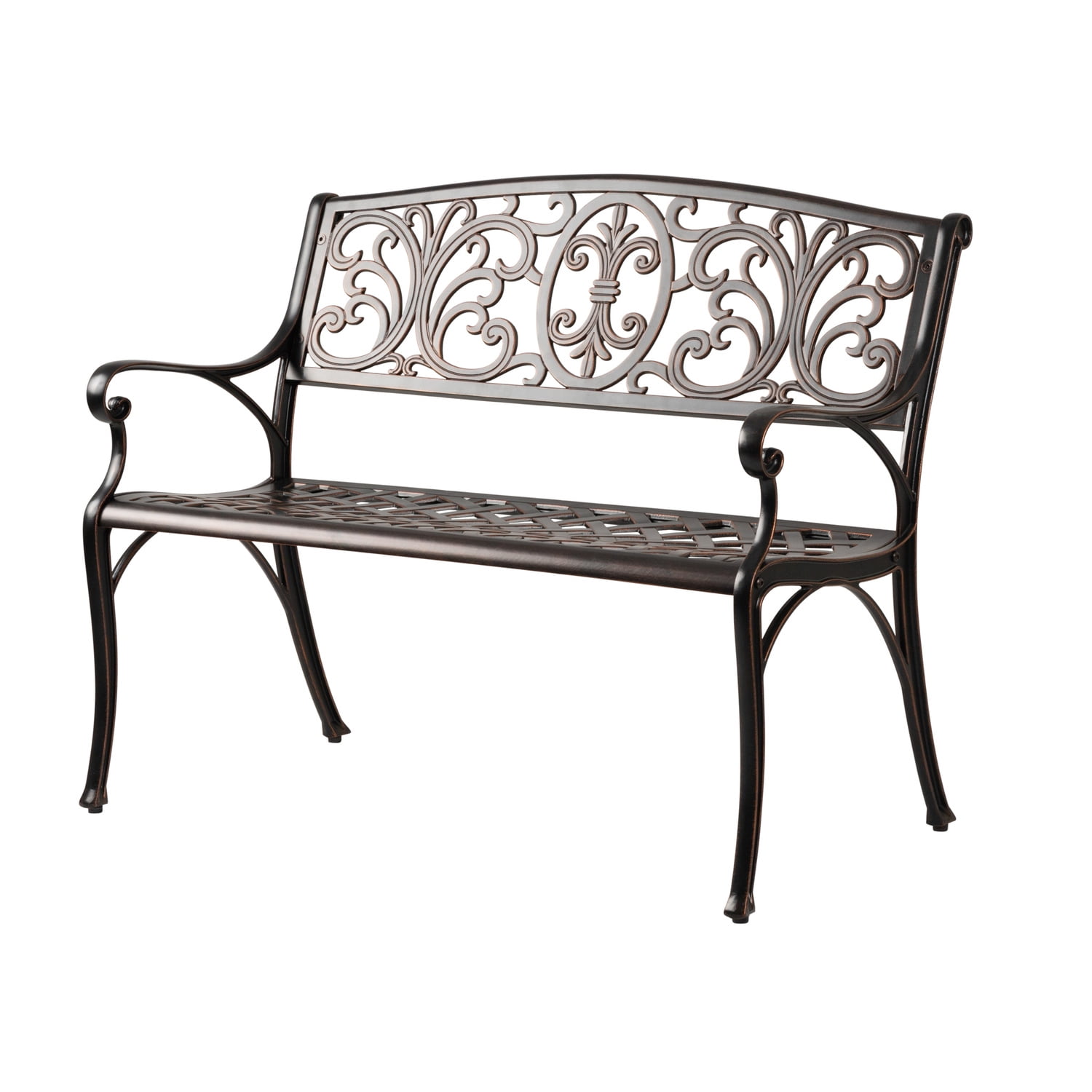 Decatur Antique Bronze Cast Aluminum Outdoor Patio Bench