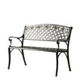 thumbnail image 1 of Patio Sense Scarlet Aluminum Patio Bench In Antique Bronze, 1 of 11