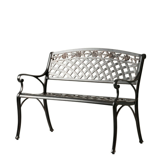 Patio Sense Scarlet Aluminum Patio Bench In Antique Bronze