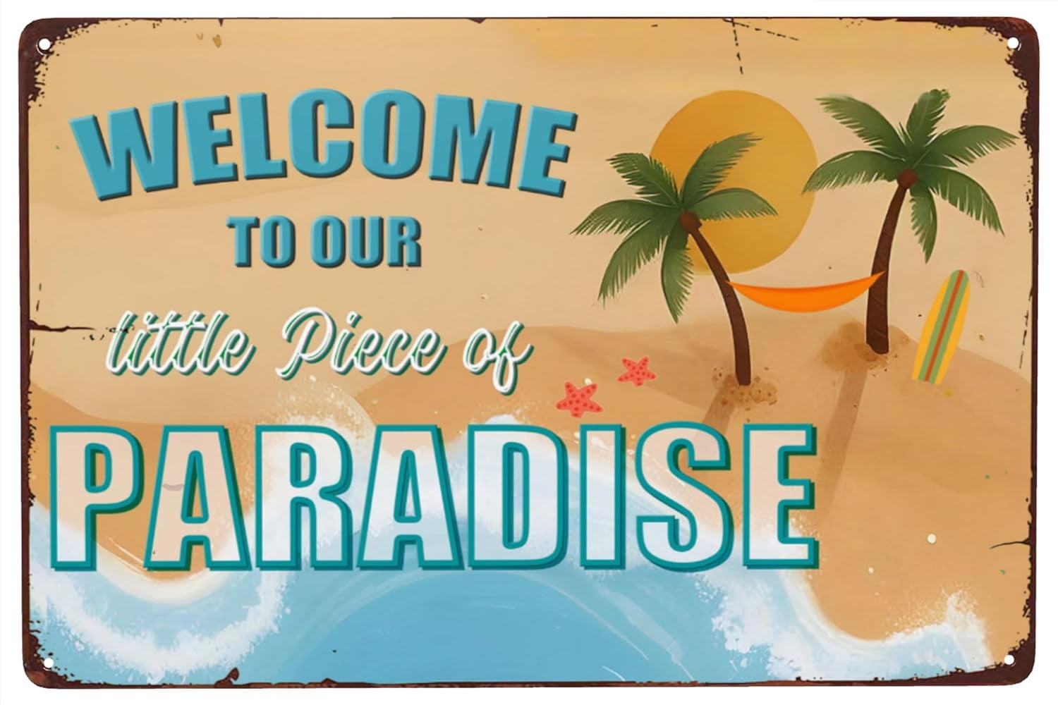 Patio Signs For Outside Pool House Decor Funny Beach Sign Welcome To ...