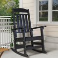 thumbnail image 1 of Patio Slat Rocking Chair, HDPE Plastic Weather Resistant Porch Rocker,Black, 1 of 8