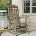 thumbnail image 1 of Patio Slat Rocking Chair, HDPE Plastic Weather Resistant Porch Rocker,Brown, 1 of 8