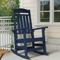 thumbnail image 1 of Patio Slat Rocking Chair, HDPE Plastic Weather Resistant Porch Rocker, Navy Blue, 1 of 8