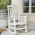 thumbnail image 1 of Patio Slat Rocking Chair, HDPE Plastic Weather Resistant Porch Rocker,White, 1 of 8