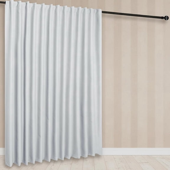 Patio Sliding Door Curtains - Extra Wide Curtains for Glass Door, Room Divider Blackout Thermal Curtain Panel with Back Tab & Rod Pocket for Bedroom Partition, Greyish White