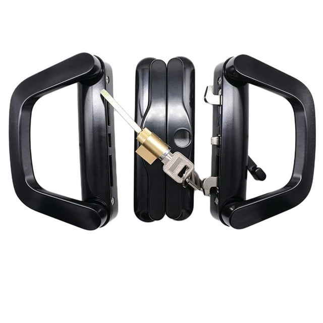 Patio Sliding Door Handle Set with Keys Replacement Handle Lock Set