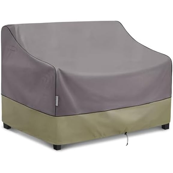 Patio Sofa Cover 62"x38"x35" Heavy Duty Waterproof 600D, All-Weather Outdoor Couch Cover with Air Vents & Adjustable Straps, Grey