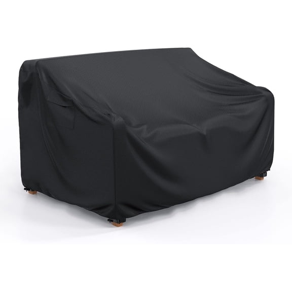 Patio Sofa Cover Waterproof - Heavy Duty 3-Seater Outdoor Couch Cover Patio Furniture Covers with Air Vent and Handles, 78" L×42" D×32" H, Black
