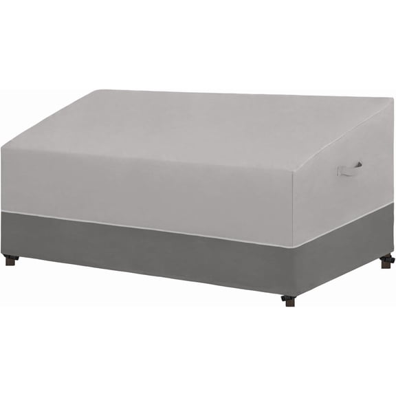 Patio Sofa UV Resistant Outdoor Couch Bicolor 3-Seater Bench Waterproof Furniture Cover with Reflective Hemming (88Wx37Dx35H inch, Gray/Dark Gray)