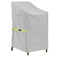 thumbnail image 1 of Patio Stackable Chair Cover - 600D High Back Outdoor Chair Cover Waterproof & Heavy Duty, 1 Pack Lawn Furniture Stacking Seat Cover for 4 - 6 Outdoor Stackable Dining Chairs - 28 x 36 x 47 Inch, 1 of 6