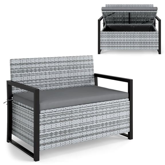 Patio Storage Bench with Lift Lid, Outdoor Deck Storage Seat for Garden