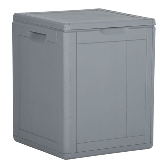 Patio Storage Box 23.8 gal Gray PP Rattan