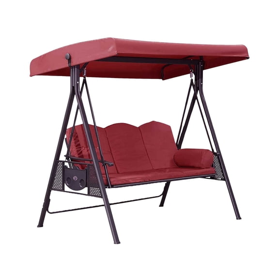 Patio Swing 3 Seat Canopy Replacement Set 210D Thickened Waterproof Canopy Top and Matching Seat Cover without Stand