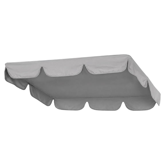 Patio Swing Canopy Replacement, 76.8 x 49.2 x 5.9 in Outdoor Swing Canopy Replacement Top Cover, Waterproof Sun Protection Grey Oxford Fabric Shelter for Hanging Seat of 3 for Garden Porch Yard