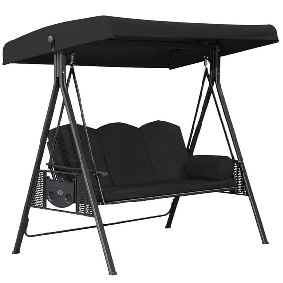 Patio Swing Canopy Replacement Cover 75" x 47.24", Waterproof 190T Polyester Top Cover for 3-Seat Outdoor Porch Swings, UV Resistant & Windproof All Season Garden Furniture Protection