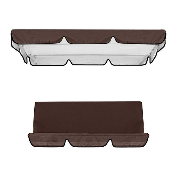 Patio Swing Chair Canopy Replacement, 2-3 Seat Outdoor Porch Swing Seat Canopy, 55.91 x ''47.24'' x 7.09'' Waterproof Windproof Anti-UV Heavy Duty Rip Proof Outdoor Garden Hammock Top Cover