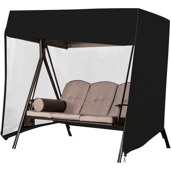 Patio Swing Cover, Waterproof 3 Triple Seater Hammock Cover for Garden Glider Chair Patio Furniture, All Weather Protection Outdoor Furniture Protector, 87 x 49 x 67 inches 420D