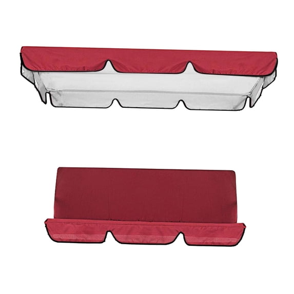 Patio Swing Covers Set, 3 Seater Garden Hanging Chair Covers for Outdoor Garden Red