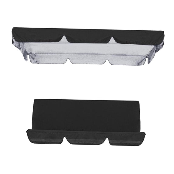 Patio Swing Cushion Set Replacement Canopy Swing Seat for 3 Black