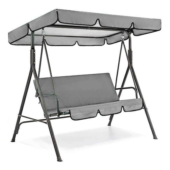 Patio Swing Cushion Set Replacement Canopy Swing Seat for 3 Seater Swing Chairs, Outside Furniture Accessories , Gray