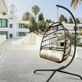 thumbnail image 1 of Patio Swing Egg Chair With And 304 Stainless Steel Hook - Reliable Foldable Hanging Stand Comfortable Cushion Pillow, 1 of 6