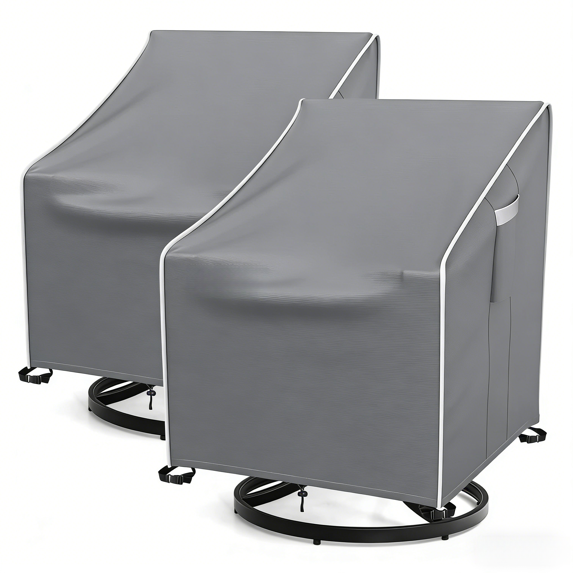 Patio Swivel Chair Covers 2 Pack, Waterproof & Heavy Duty Chair Covers for Outdoor Furniture, 37.5"Wx39"Dx38.5"H,Gray