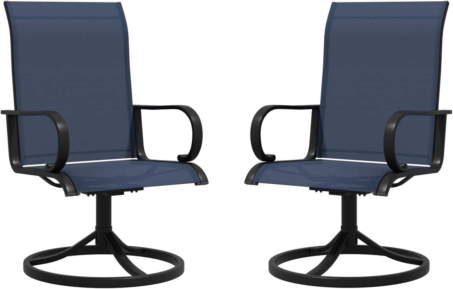 Patio Swivel Chair Set of 2, High Back Textilene Patio Chairs, Swivel ...