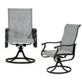 thumbnail image 1 of Patio Swivel Chairs Set of 2, Outdoor High Back Rocker Dining Chairs with All-Weather Textilene Mesh and Metal Frame, Comfortable Swivel Chairs for Patio, Garden, Deck, and Backyard (Gray), 1 of 7
