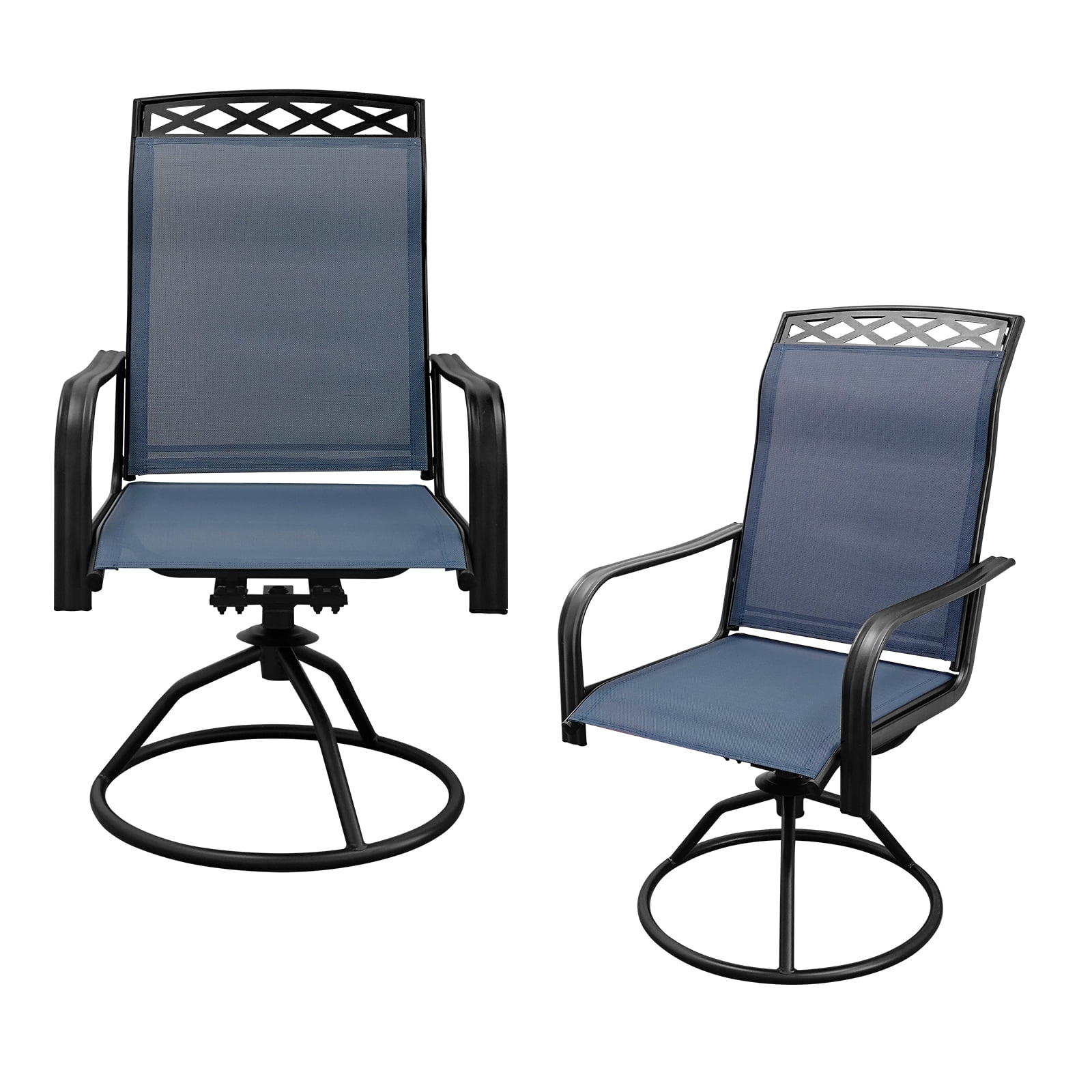 Patio Swivel Chairs Set of 2, Waterproof Outdoor Dining Chairs with All ...