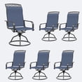 thumbnail image 1 of Patio Swivel Dining Chair with High Backrest - 360° Rotating & 15° Rocking, Textilene Fabric Outdoor Chair, Lightweight Waterproof And Breathable Pattern Design for Garden, Deck, Poolside(2, Blue), 1 of 9