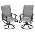 thumbnail image 1 of Patio Swivel Dining Chairs Set of 2 Outdoor Bar Stools High Back All Weather Breathable Textilene Fabric Metal Frame for Lawn Garden Backyard Deck Pool, Gray, 1 of 9