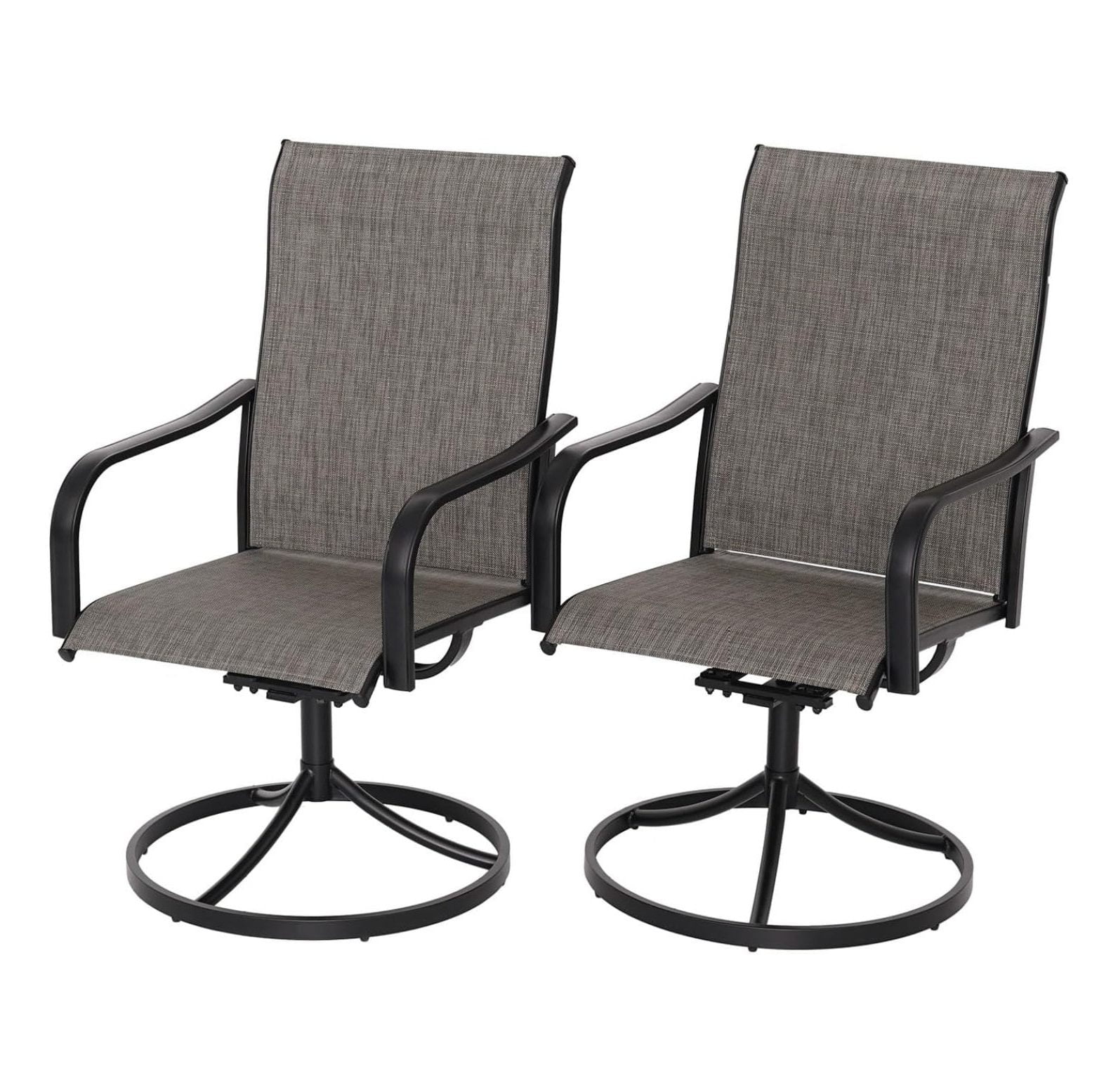 Patio Swivel Dining Chairs Set of 2, Outdoor Furniture Textilene Mesh
