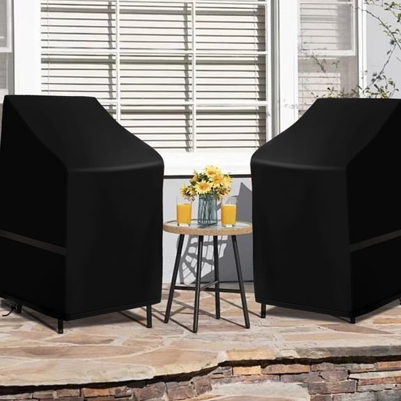 Patio Swivel Lounge Chair Covers Waterproof, 3 Pack Outdoor Rocking Chair Covers for Patio Lawn Garden Wicker Furniture, 25.5"W x 25.5"L x 47.2"H, Black