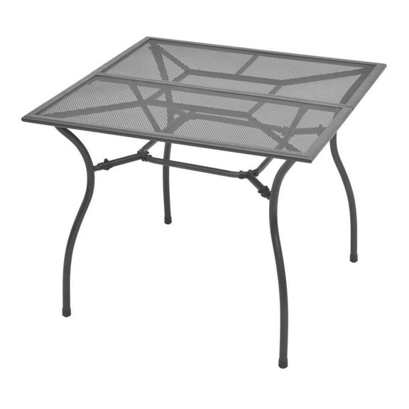 Patio Table 35.4"x35.4"x28.3" Steel Mesh Grey