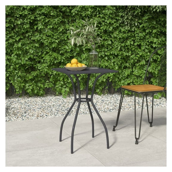 Patio Table Anthracite 19.7"x19.7"x28.3" Steel Mesh Outdoor Side Table - Contemporary Garden Furniture for Patio, Deck, Bistro - Durable & Stable